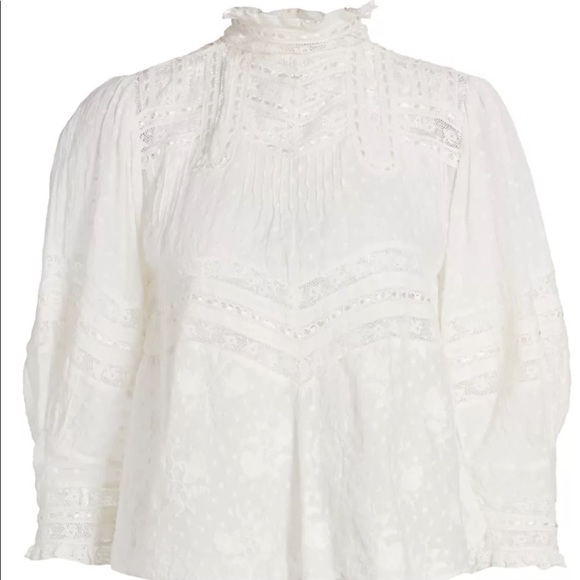 LoveShackFancy Shelly High-Neck Top - Picture 2 of 13